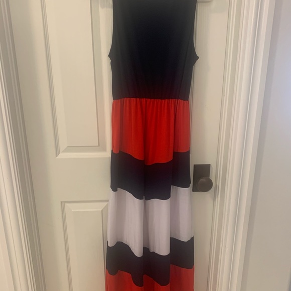 Maxi Chevron Summer Boho Floral Tank Dress - Picture 4 of 6